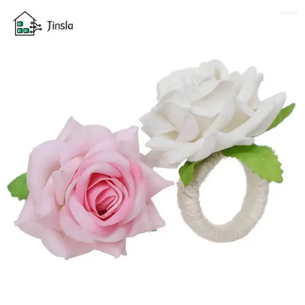 Flores decorativas San Valentín Decoración Anillos de tejido de cuerda Anillo de la servilleta de la servilleta creativa Decoración de la mesa de la hebilla