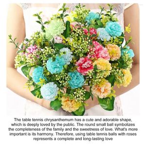 Decoratieve bloemen levendige faux bloemendecoratie elegante kunstmatige zijde chrysanthemum mini rozenboeket voor trouwhuisdecoratie laag