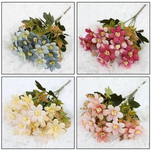 Fleurs décoratives Bouquet de fleurs de fleurs en soie rose vintage pour décoration de chambre à domicile Mariage de Noël Couronne accessoire artisanat artificiel