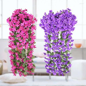 Fleurs décoratives violet fleur artificielle fête décoration saint valentin mariage tenture murale panier faux plante jardin extérieur