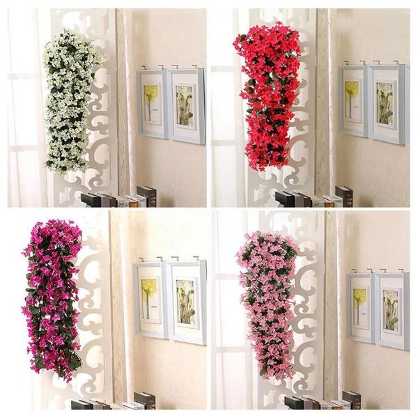 Fleurs décoratives Violet Artificiel Flower Party Decoration Simulation Valentine's Sanging Wedding Basket Wall Orchid Day Fake B8J6