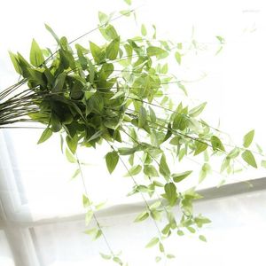 Fleurs décoratives vitalité plantes artificielles feuilles bonsaï vigne/rotin soie vert osier fleurs à monter soi-même accessoires d'arrangement pour 1 pièces