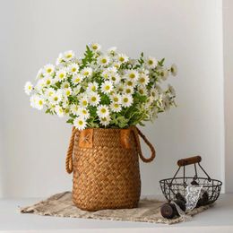 Decoratieve bloemen WG Fake Flower Branch Simulatie Daisy Chamomile Woonkamer Decoratie Dutch Chrysanthemum Silk