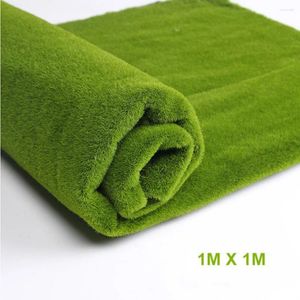 Décor décoratifs muraux 100 cm 100 cm de mousse artificielle réaliste fausses plantes vertes herbe d'herbe pour magasin de haute qualité durable pratique