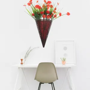 Flores decorativas para colgar en la pared, cesta de plástico Artificial, colgador de abrigo falso realista para puerta delantera