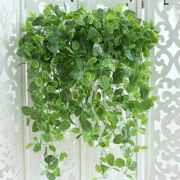 Flores decorativas pared colgante planta artificial artificial gato de hiedra falso resistente a los rayos ultraviol