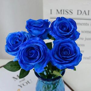 Decoratieve bloemen Wangyfma gesimuleerd Roses woonkamer decoratie blauw boeket rozen kunstmatig