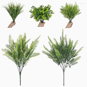 Decoratieve bloemen water gras eucalyptus plastic kunstmatige planten groene bloemplant huwelijk woning decoratietafel ornament