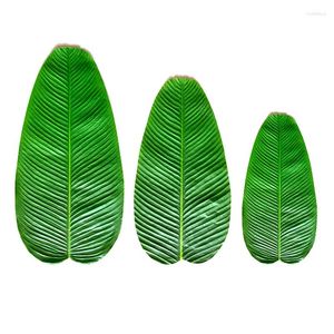 Fleurs décoratives à l'épreuve des plantes vertes tropicales artificielles Banana Leaf Lotus Home Garden Party Party Decoration Table Table Mat Fruits