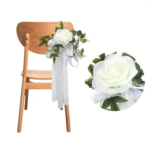 Decoratieve Bloemen Bruiloft Gangpad Stoel Decoraties Terug Bloemen Bloemstuk Voor Banket Ceremonie Party Decor Feestelijke Benodigdheden