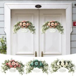 Fleurs décoratives de mariage arc artificiel rose 30 pouces swag pour lintel décor ornement ornement table de porte murs décoration
