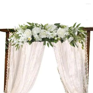 Arc de mariage en fleurs décoratives, roses artificielles, Swag pour décoration, guirlande de chemin, centres de Table