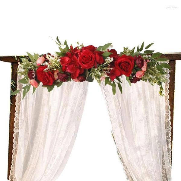 Arco de flores decorativas para boda, arreglo combinado artesanal, flor de Rosa Artificial Universal, centros de mesa, decoración de pared