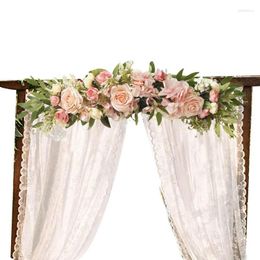 Flores decorativas Arco de boda Guirnalda floral para arreglos de rosas artificiales Fiesta Ceremonia de bienvenida Signo y recepción Telón de fondo