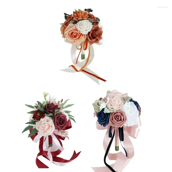 Fleurs décoratives mariage artificiel pivoine rose fleur de fleur de simulation de simulation pour couple pour la femme couple anniversaire