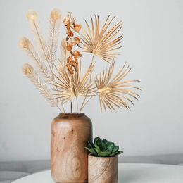 Fleurs décoratives mariage plantes artificielles décoration de Noël de la maison fausse fleur floral box couronnes accessoires de bricolage feuilles d'or feuilles
