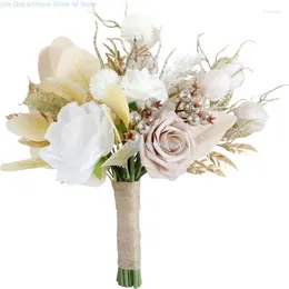 Fleurs décoratives Artificiales Artificiels Bouquets Rose Ornements Arrangement de cluster portable