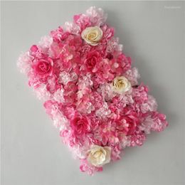 Fleurs décoratives toile de fond de mariage décoration murale panneau de fleurs artificielles pour décor à la maison décors bébé douche soie Rose