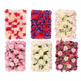 Decoratieve bloemen bruiloft achtergrond rose muur simulatie bloem mall venster decoratie groene plant muren Hydrangea row simulaties plant Wallzc1056