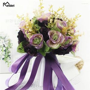 Fleurs décoratives Bouquet de mariage Bouquets Bouquets Bouquets Accessoires de mariage violet pour les demoiselles d'honneur décoration