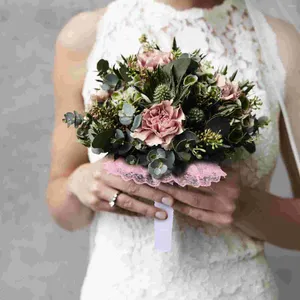 Fleurs décoratives Bouquet de mariage Poignée florale Porte-fleurs Porte-mariéeBouquets de mariéesigne Support de douche Blocs de pièce maîtressePoignées fraîches
