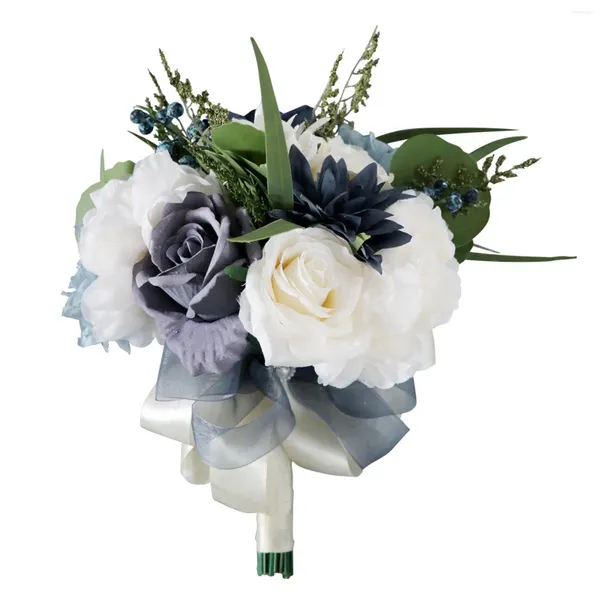 Flores decorativas Ramos de boda ramo de tiro nupcial para decoración de iglesia de aniversario