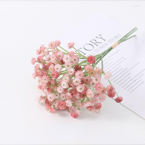 Fleurs décoratives mariage bouquet de mariée soie artificielle gypsophile fausse décoration intérieure simulation nordique fleur rose souffle de bébé