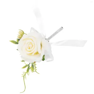 Fleurs décoratives mariage Corsage marié Corsages décorations simulé fleur boutonnière fête artificielle