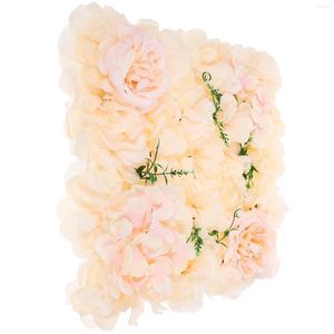 Fleurs décoratives décor de mariage panneau artificiel faux mur décoration en tissu de soie florale Rose