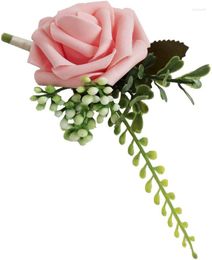 Decoratieve bloemen bruiloft decor bruid bruidsmeisje corsage buttonhole prom party gunst - roze