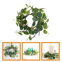 Fleurs décoratives décor de mariage couronne d'eucalyptus anneaux coniques feuilles artificielles couronnes de feuilles pour Table