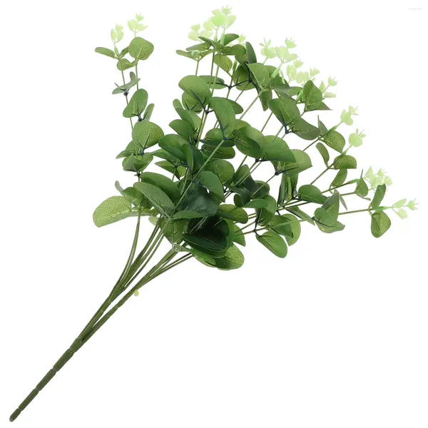 Fleurs décoratives pour décor de mariage, Simulation de feuilles de Zamioculcas, pics d'eucalyptus artificiels, fausse tige, ornements de plantes