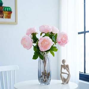 Fleurs décoratives Décoration de mariage Salon 5 Simulation Rose Flower Home Party Setting Fake Branch Pography Props Decor Supplies