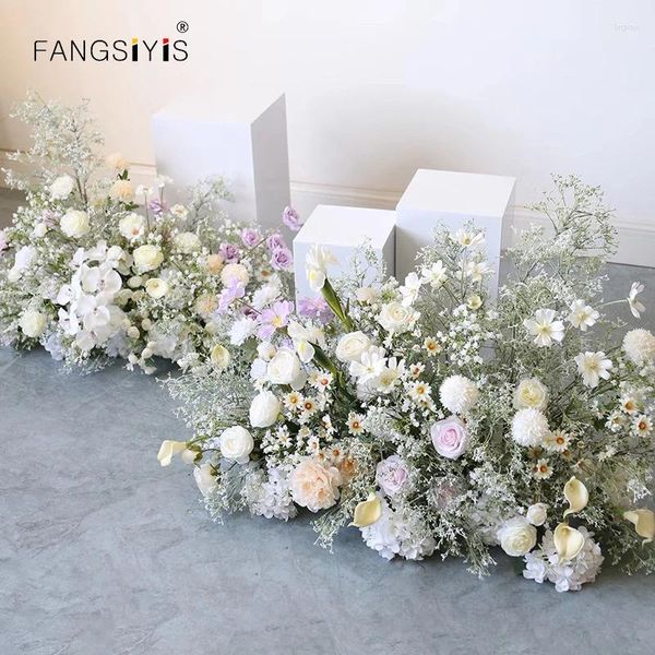 Fleurs décoratives événement de mariage souffle de bébé arrangement de rangée florale mur pièce maîtresse décor scène route plomb étage fleur accessoire