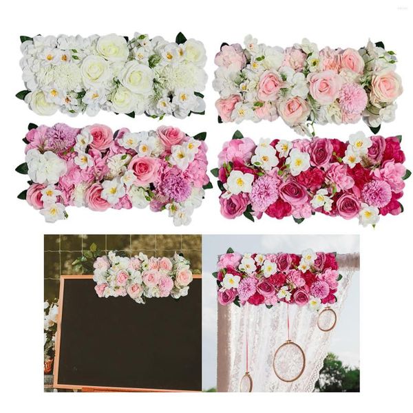 Fleurs décoratives Arrangement mural de fleurs de mariage tissu de soie Rose Po accessoires guirlande route citée pour la fête de la salle d'art