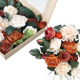 Boîte à roses de Simulation de demande de mariage, fleurs décoratives, tête de fleur avec tige, cadeau de saint-valentin, bricolage, décor Floral pour la maison de la mariée