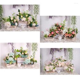 Fleurs décoratives accessoires de mariage Simulation boîte à fleurs Floral en pot soie faux signe de zone de bienvenue à la décoration de Table ornements