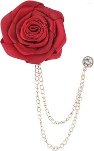 Decoratieve bloemen Wedding Suit Corsage Boutonniere Artificial Rose Flower Broches Fashion Rapel Pin For Heren Decor Weddin