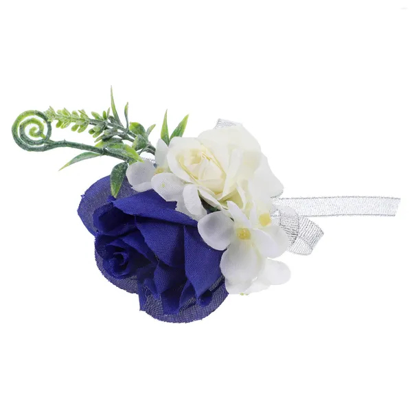 Flores decorativas Suministros de boda Brazalete de ramillete de muñeca Corsages Pulsera de flores artificiales Pulseras de novia