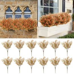 Decoratieve bloemen Wedding Op deze manier 12Pack Artificial Fall No Fade Faux Autumn Indoor Outdoor Green voor Thanksgiving Small