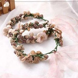 Ensemble de fleurs décoratives de mariage de cette façon, style Boho et bracelet, couronne de cheveux, bras, bandeau, simulation de décoration d'intérieur, rose avec lumières