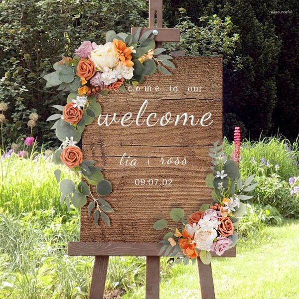 Fleurs décoratives Carte de bienvenue de mariage Arch Decoration Fourniture d'anniversaire Supplies Flower Simulation Floral Pographie