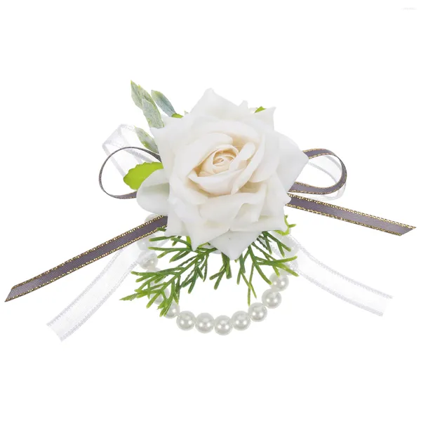 Bracelet de mariage avec fleurs décoratives, fleur, perle, Rose, demoiselle d'honneur