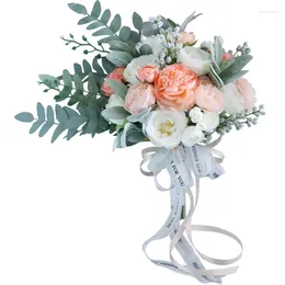 Fleurs décoratives mariages table de décoration pièce maîtresse arrangement de fleurs en soie tenant un bouquet de mariage artificiel
