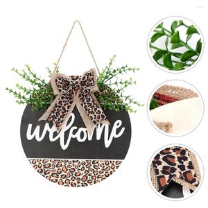 Decoratieve bloemen welkom bord deur hangende voorraad houten kledingen rustiek buiten decor huis nummer ornament bowknot ontwerp hanger huizen huis