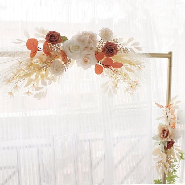 Fleurs décoratives bienvenue arc de mariage en eau en toile de soie pour le salon décoration de simulation crétive au salon