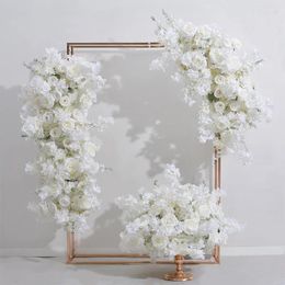 Decoratieve bloemen witte kunstmatige kersenbloesem rozen hangende hoek bloem rij bruiloft achtergrond boog decor tafel middelpunt partij