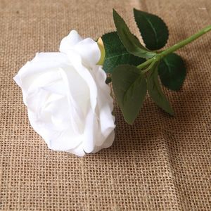 Fleurs décoratives blanc velours artificiel coin Rose mariage Pographie fleur Arrangement maison salon El bureau faux décor
