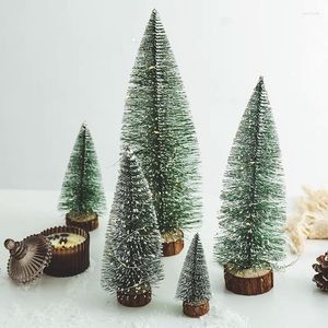 Decoratieve bloemen Witte ceder kerstboom ornamenten presenteert tafelblad scène Decorate Holiday Decorations