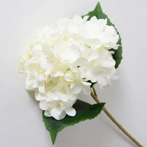 Decoratieve bloemen Wit Hydrangea Silk Heads Pack van 5 volledige kunstmatige met stengels voor Wedding Home Decor Party Shop